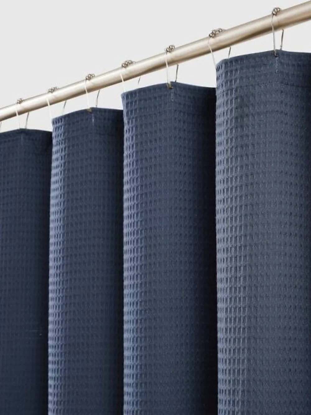 100% Cotton Waffle Weave Shower Curtain - Navy